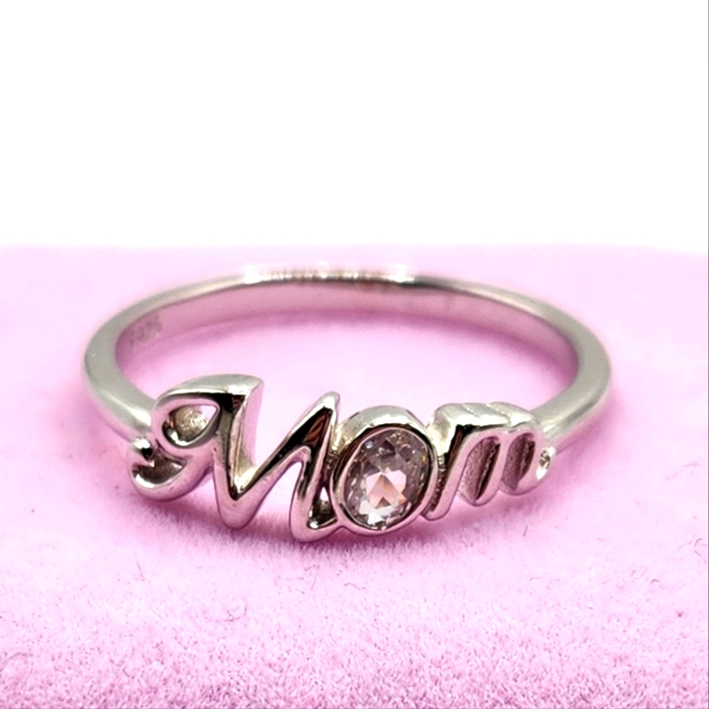 Minimalist MOM silver ring